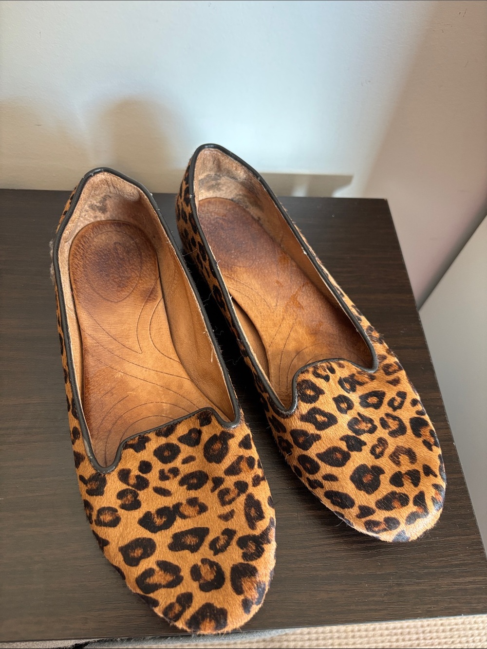 Clark’s Leopard Print Slip-On Women’s Flats - Brown/Black leather upper